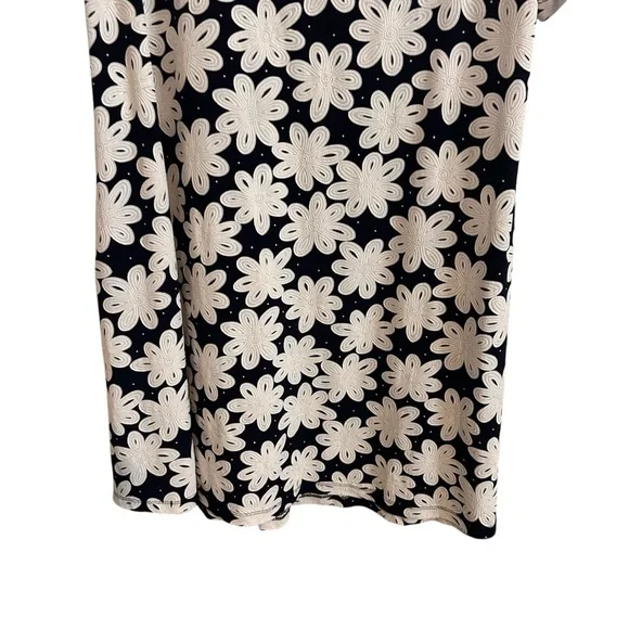 Nina Leonard Floral Navy Blue Dress Size XL - Picture 3 of 8